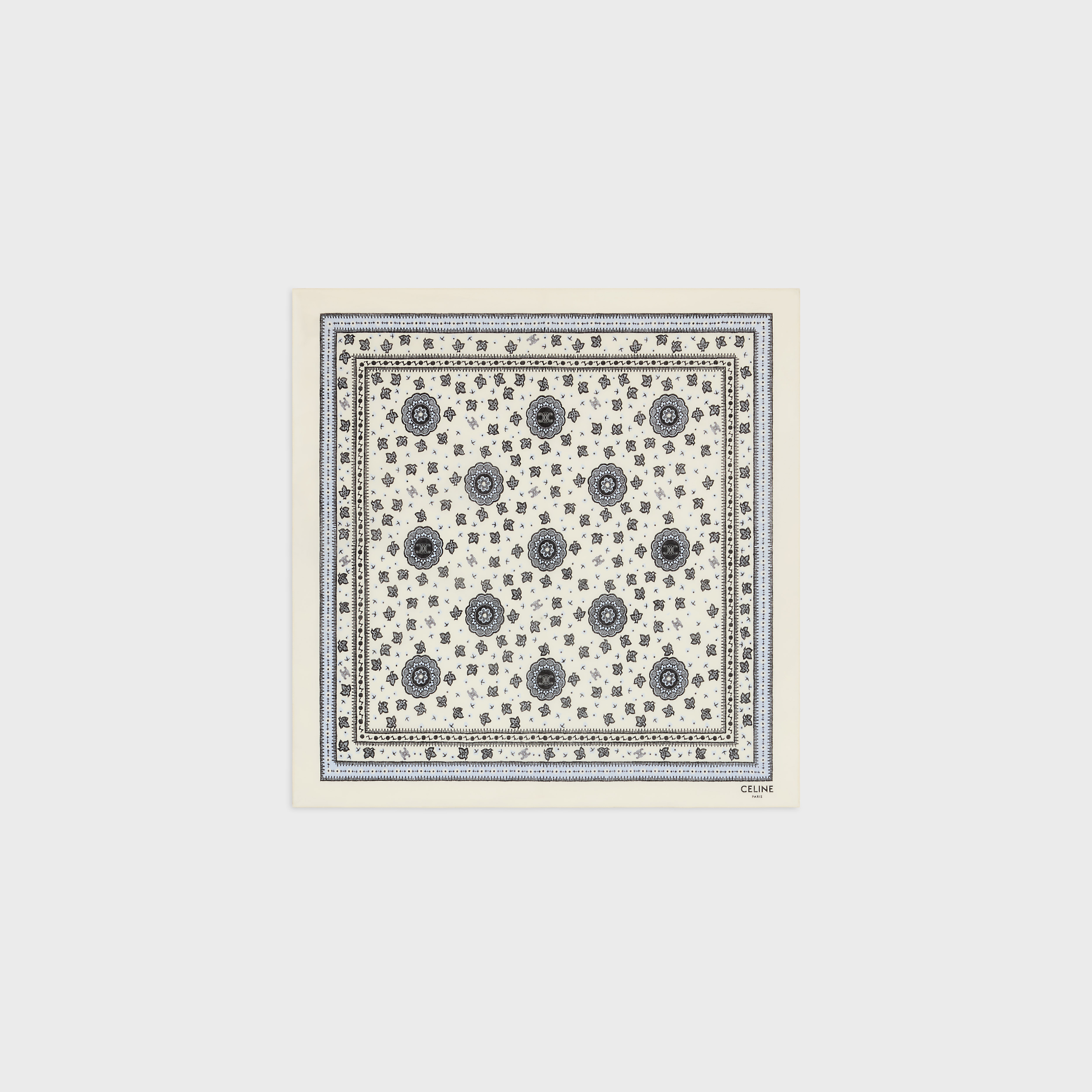 TOPANGA BANDANA 55 - VANILLA/GREY/BLACK | CELINE